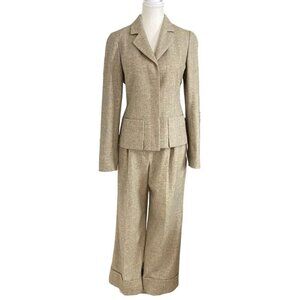 KENZO BEIGE CREAM LAMBSWOOL BLAZER PANTS COORDINATED SET - M (EUR38)